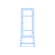 Furniture Display Cabinet Ikea Fabrikor Glass Door Cabinet Tall Outline Drawing Svg Vector, Free Vectors File